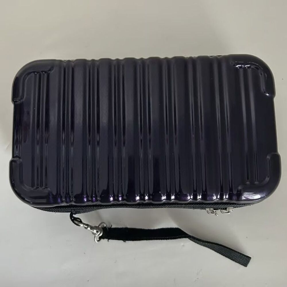 iFLY Hard Shell Travel Case Mini Suitcase Cosmetic Makeup Organizer Dark Purple